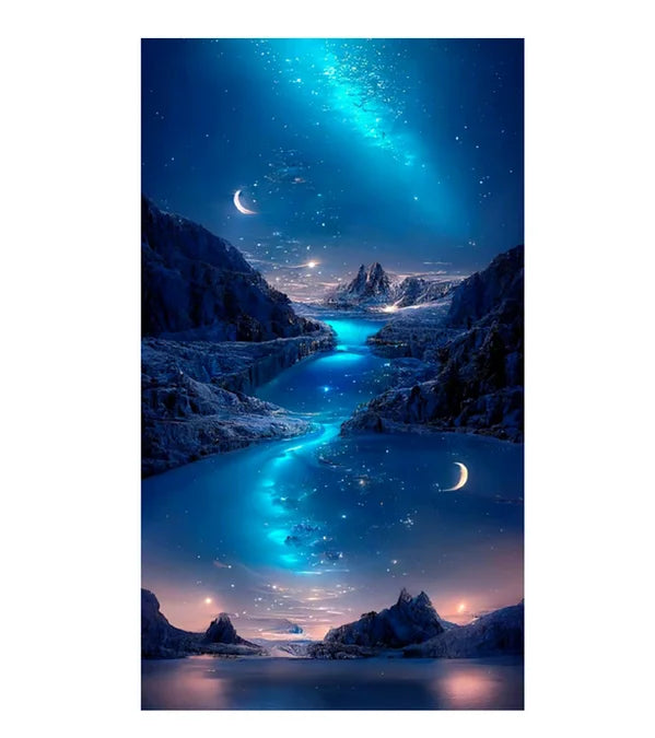 Starry Sky Landscape 5D Diamond Painting Full Kit Diamond Embroidery Handmade DIY Cross Stitch Rhinestone Picture Home Decor