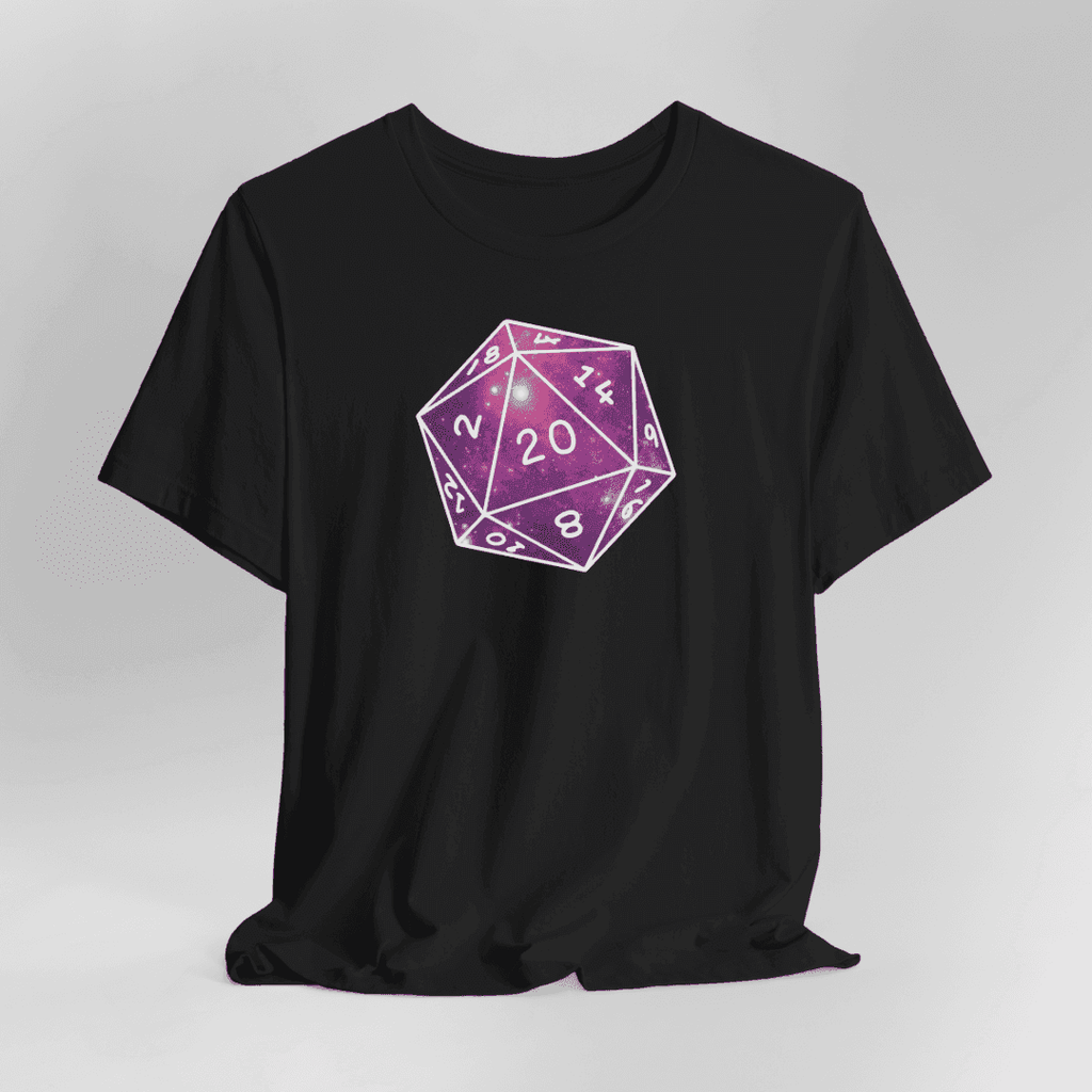 Stars Nebula D20 Dice Shirt - Black / S