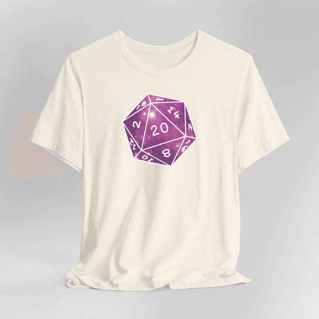 Stars Nebula D20 Dice Shirt - Natural / S