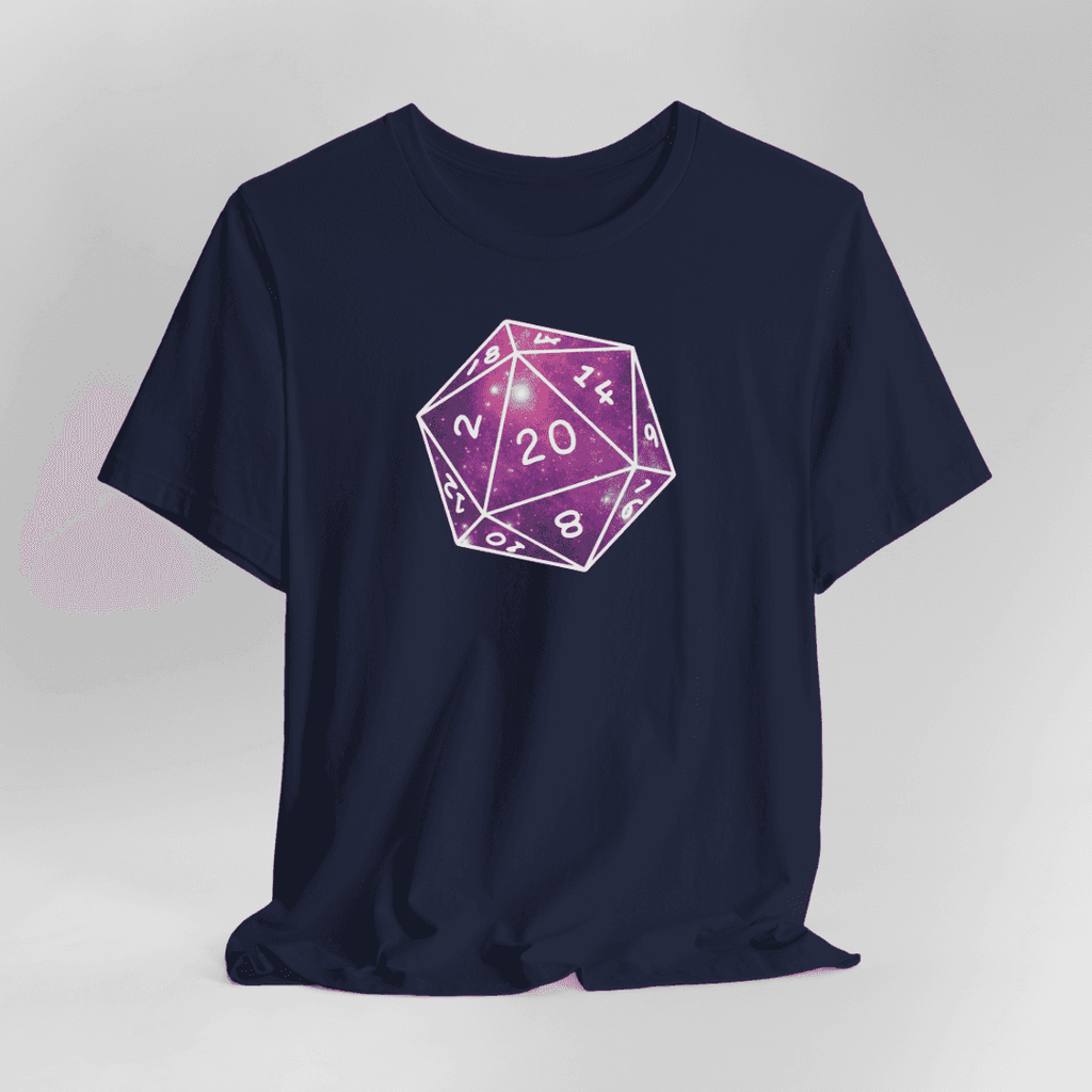 Stars Nebula D20 Dice Shirt - Navy / S