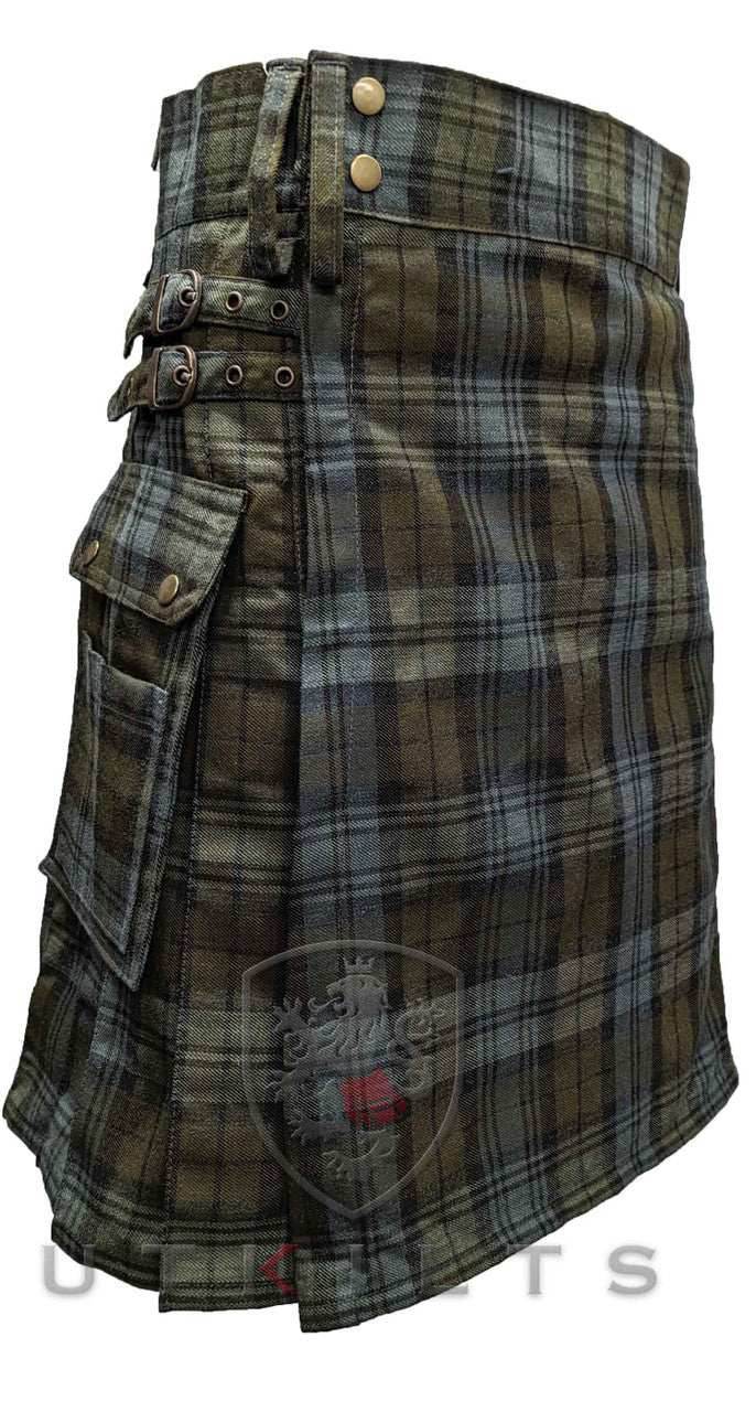 Standard Black Watch Weathered Tartan Utility Kilt - 30 / 22