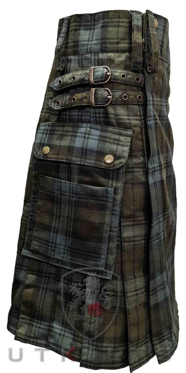 Standard Black Watch Weathered Tartan Utility Kilt - 30 / 22