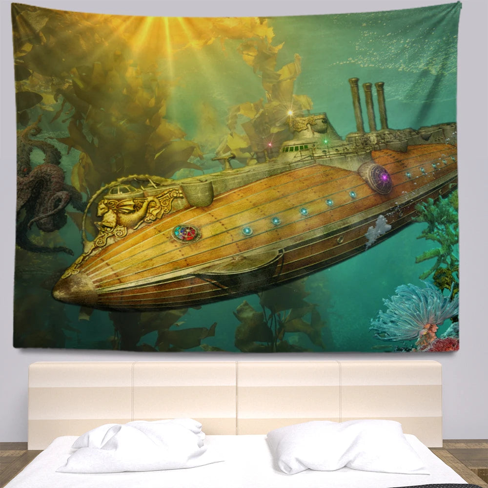 Steampunk Anime Tapestry Bohemia Hippie Room Decoration Large Wall Cloth Sheets Curtain Support Customization