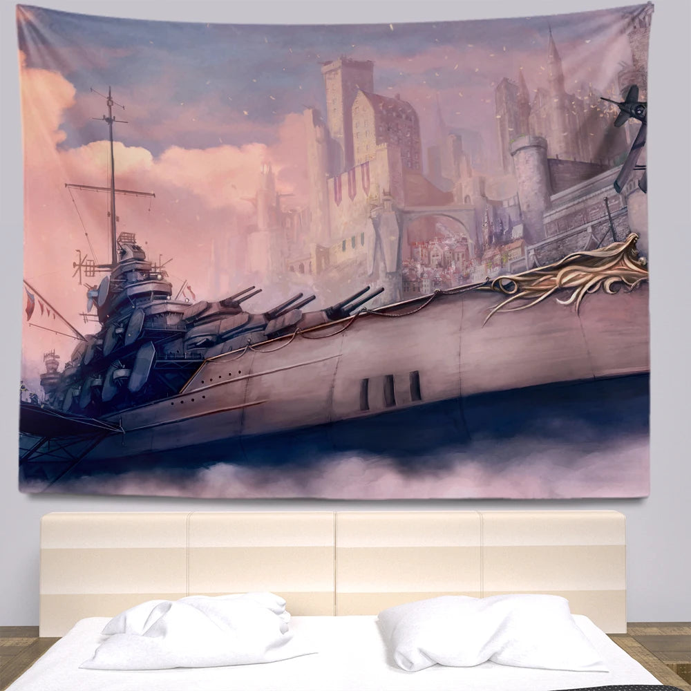 Steampunk Anime Tapestry Bohemia Hippie Room Decoration Large Wall Cloth Sheets Curtain Support Customization