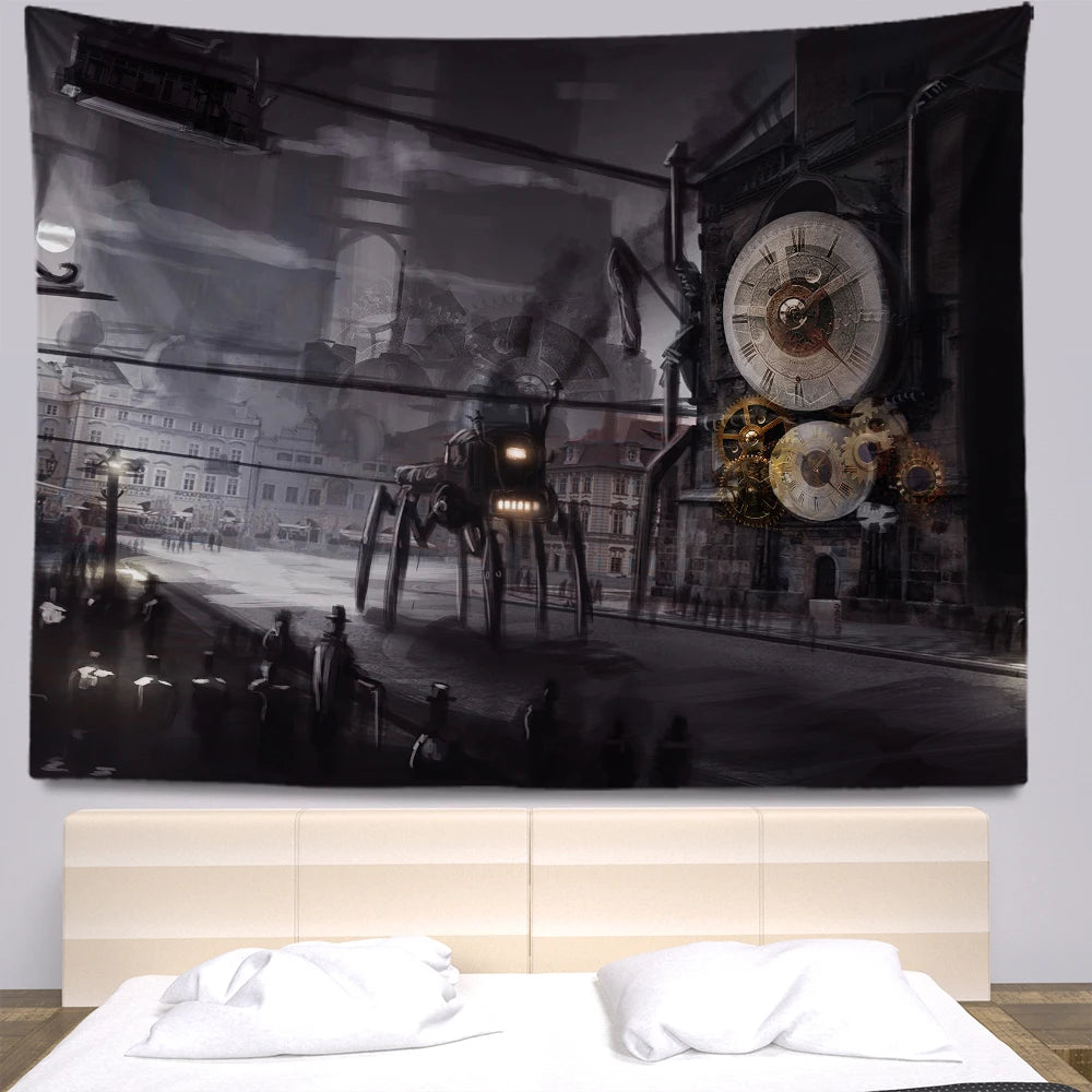 Steampunk Anime Tapestry Room Decoration Tapestry Wall Hanging Bohemia Wall Tapestry Home Decoration Tapestry Aesthetics