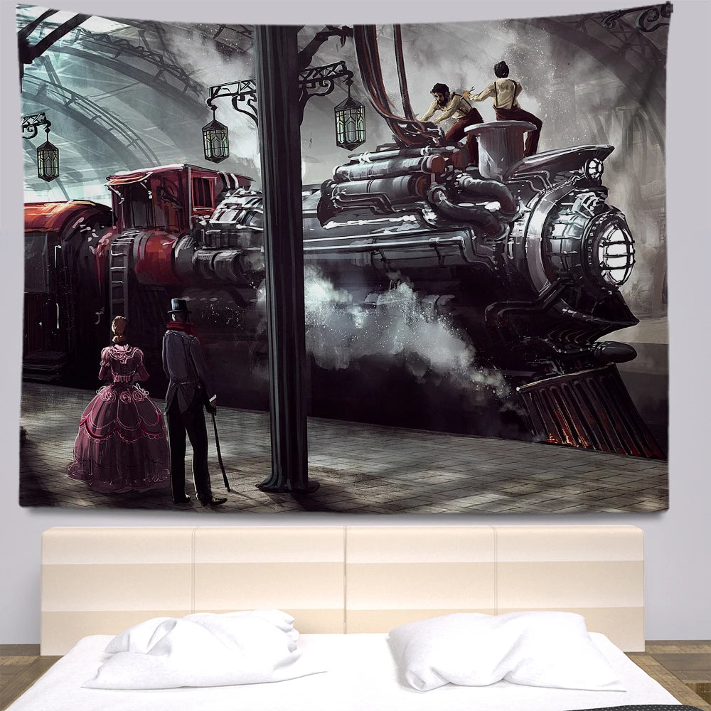 Steampunk Anime Tapestry Room Decoration Tapestry Wall Hanging Bohemia Wall Tapestry Home Decoration Tapestry Aesthetics