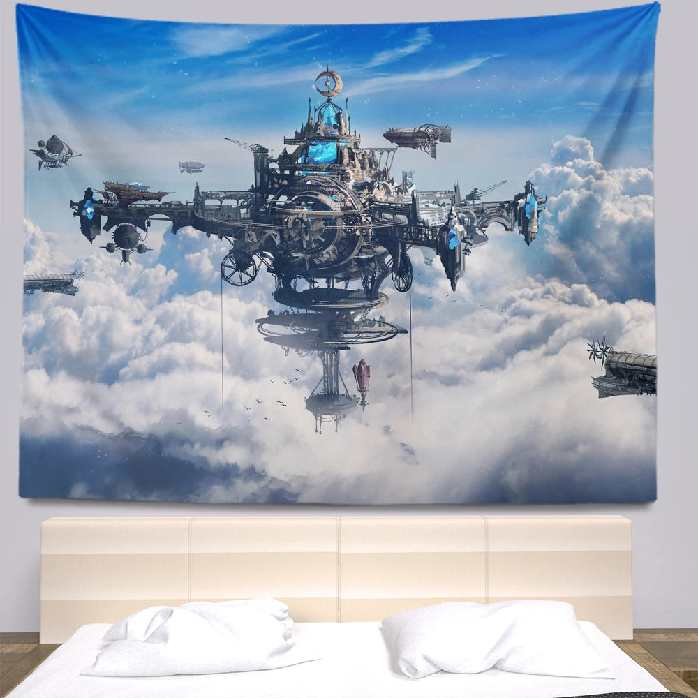 Steampunk Anime Tapestry Room Decoration Tapestry Wall Hanging Bohemia Wall Tapestry Home Decoration Tapestry Aesthetics