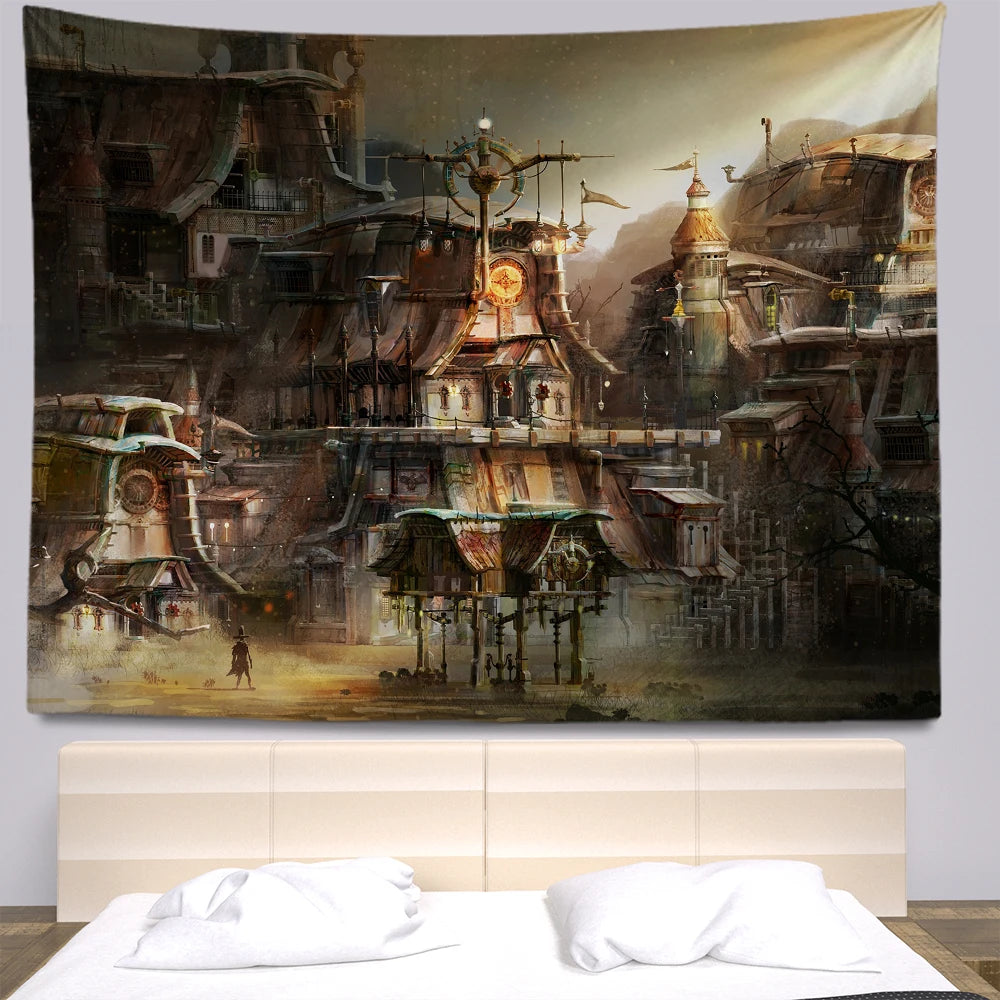 Steampunk Anime Tapestry Room Decoration Tapestry Wall Hanging Bohemia Wall Tapestry Home Decoration Tapestry Aesthetics