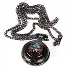 Steampunk DND Metal Dice Black Wolf Necklace | Two-in-one & Pocket Watch