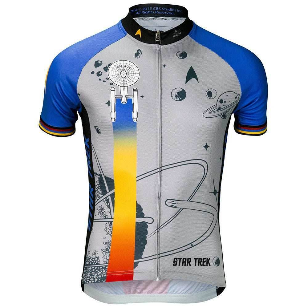Star Trek Final Frontier Men's Cycling Jersey (S, M, L, XL, 2XL, 3XL) - Silver/Blue / Medium