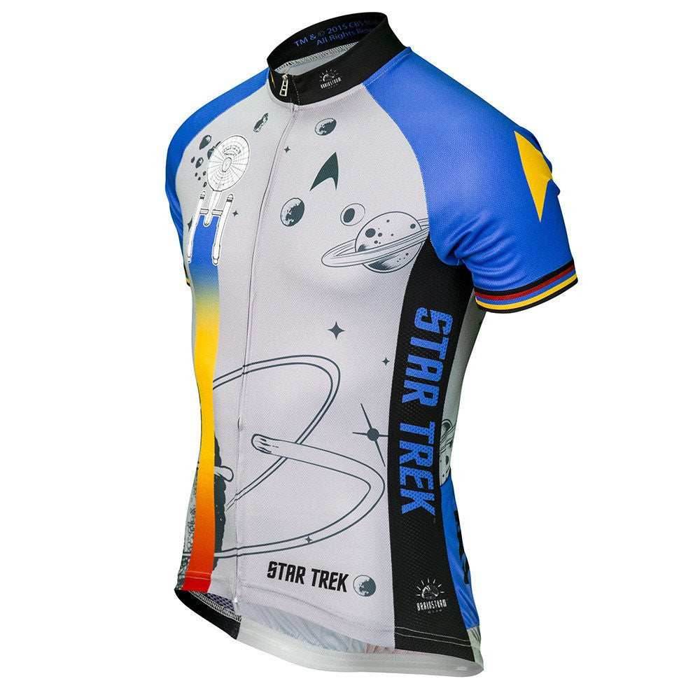 Star Trek Final Frontier Men's Cycling Jersey (S, M, L, XL, 2XL, 3XL) - Silver/Blue / Large
