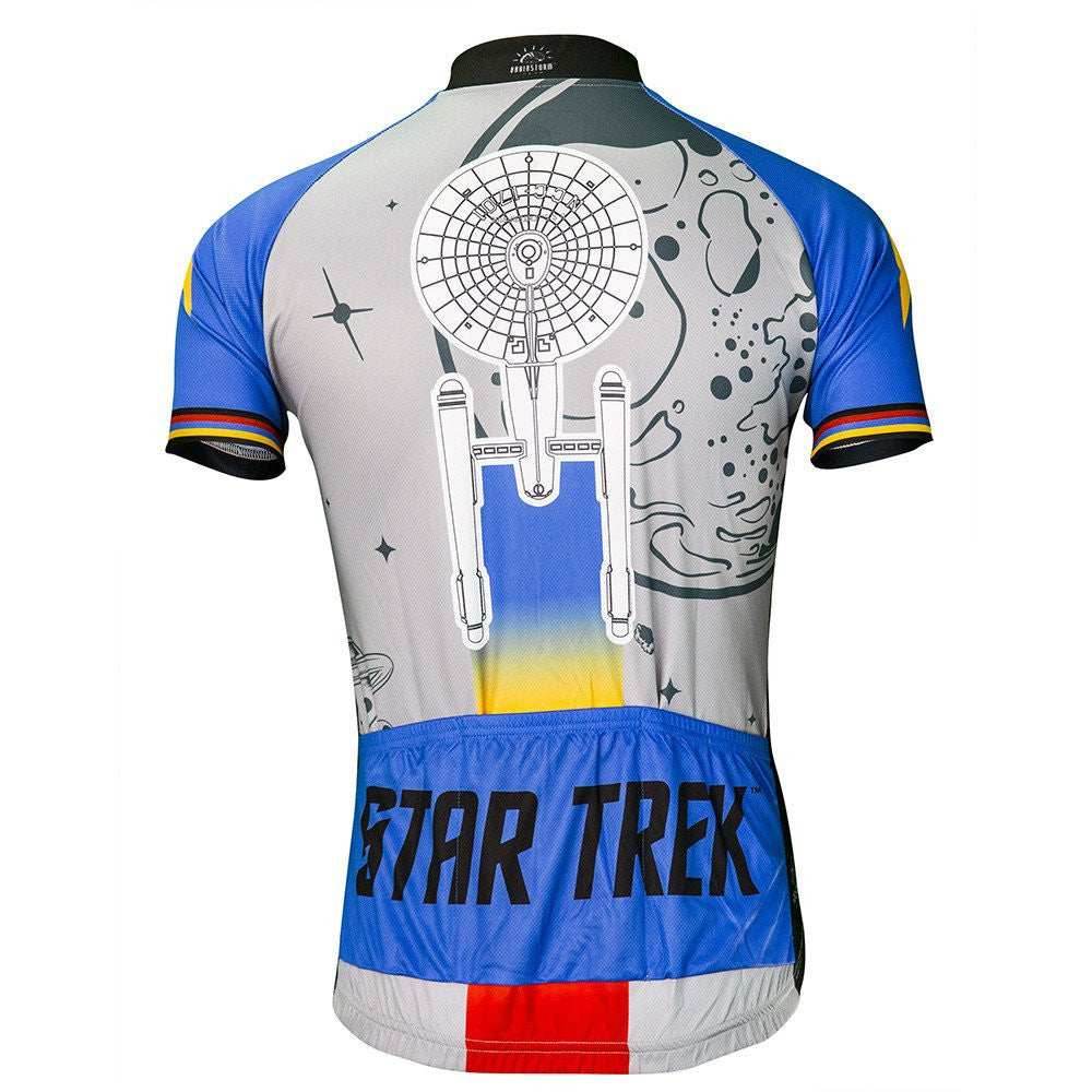 Star Trek Final Frontier Men's Cycling Jersey (S, M, L, XL, 2XL, 3XL) - Silver/Blue / X-Large