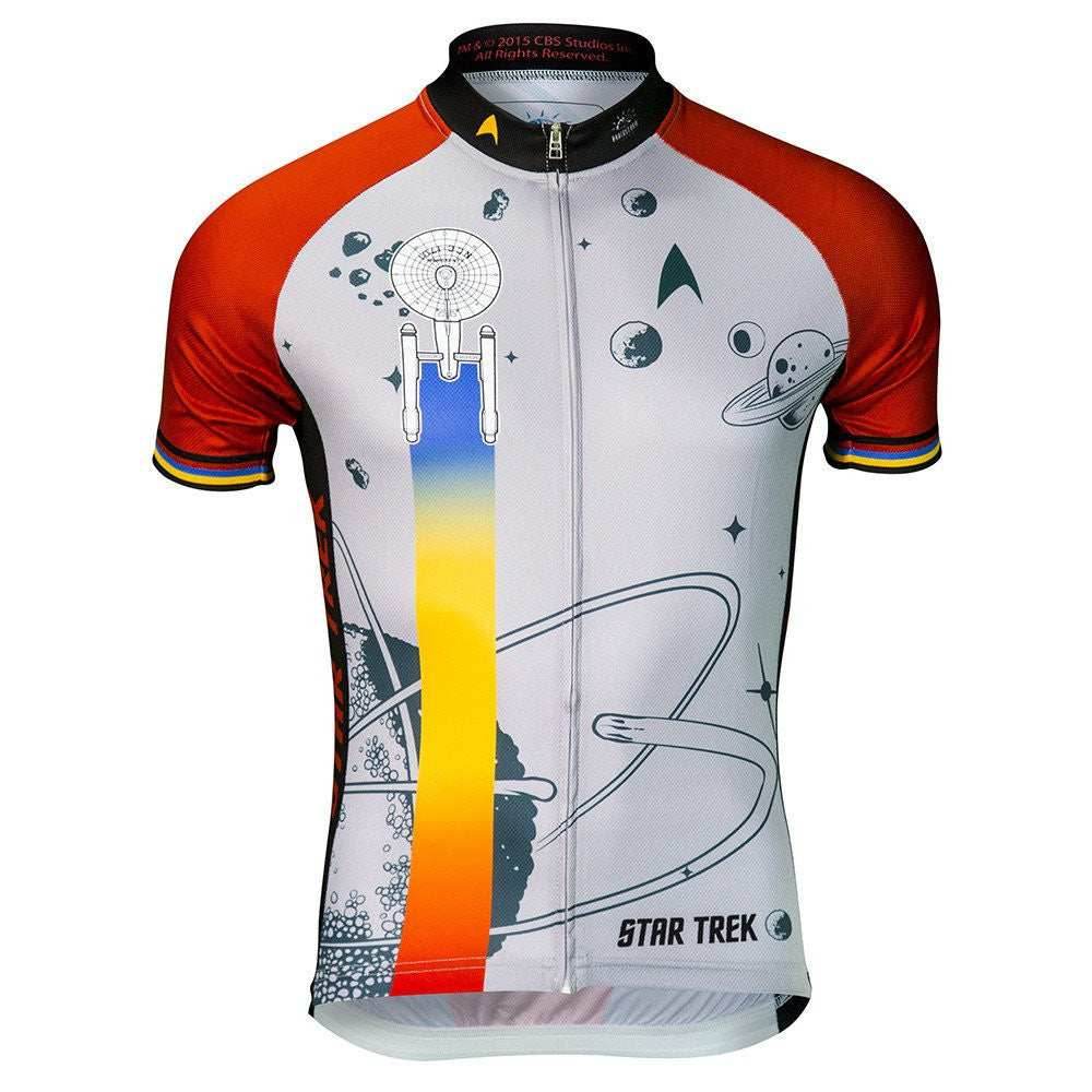 Star Trek Final Frontier Men's Cycling Jersey (S, M, L, XL, 2XL, 3XL) - Silver/Red / Medium