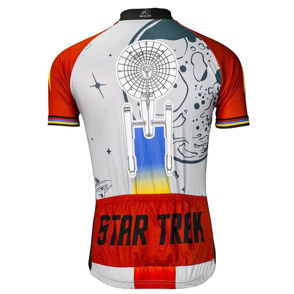 Star Trek Final Frontier Men's Cycling Jersey (S, M, L, XL, 2XL, 3XL) - Silver/Red / X-Large