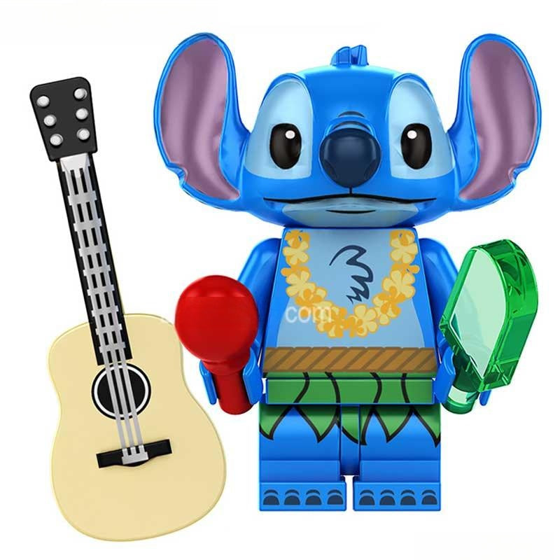 Stitch with Guitar & hula Outfit Lego Disney Minifigures Custom Toys