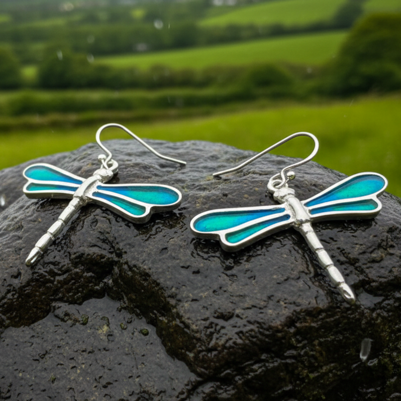 Blue Dragonfly Earrings