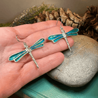 Blue Dragonfly Earrings - 