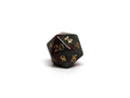 Stone D20 Dice - African Bloodstone - Signature Font - 