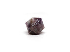 Stone D20 Dice - Amethyst - Signature Font - 