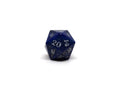 Stone D20 Dice - Lapis Lazuli - Silver Signature Font - Role-Players