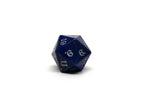 Stone D20 Dice - Lapis Lazuli - Silver Signature Font - Role-Players
