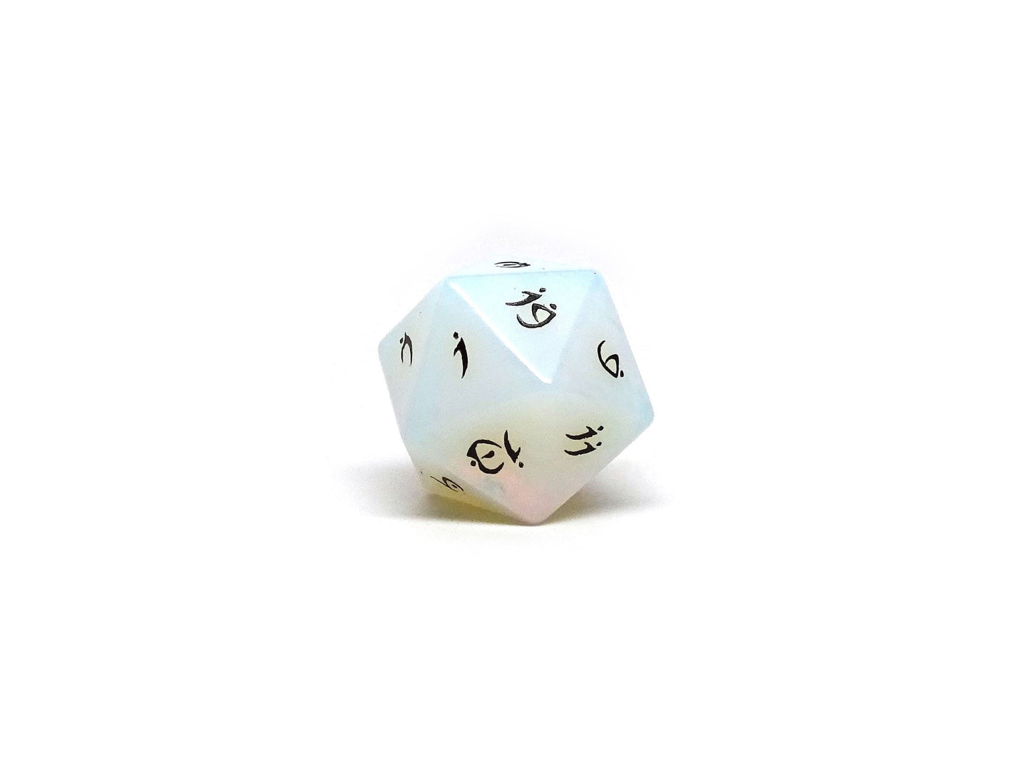 Stone D20 Dice - Opal - Elvenkind Font