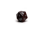 Stone D20 Dice - Red Tigers Eye - Signature Font - Role-Players