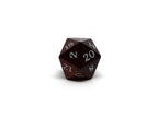Stone D20 Dice - Red Tigers Eye - Signature Font - Role-Players