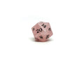 Stone D20 Dice - Rose Quartz - Signature Font - 