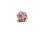 Stone D20 Dice - Rose Quartz - Signature Font - 