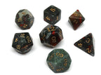 Stone Dice Collection - African Bloodstone - Signature Font - Role-Players