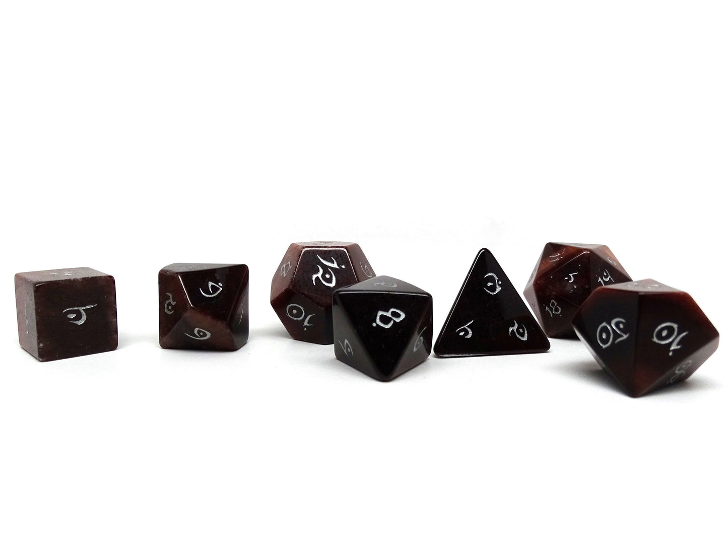 Stone Dice Collection - Red Tigers Eye- Elvenkind Font