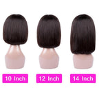 Straight Bob Human Hair Wigs With Bangs Short Brazilian Human Hair Bob Wigs For Woman No Lace Full Machine Made Human Hair Wigs For Black Women Gifts for Girlfriends