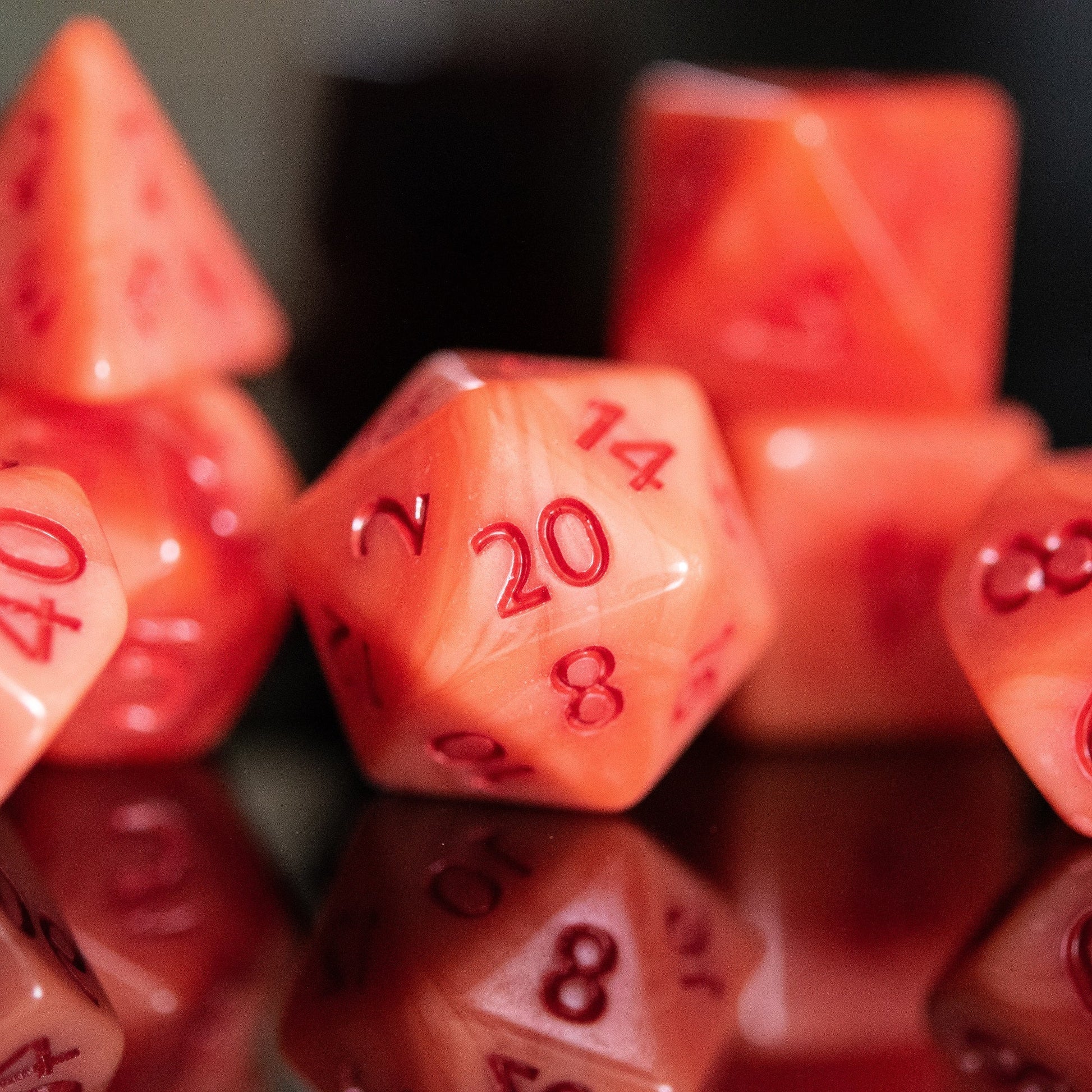 Strawberry Sherbet Acrylic Dice Set