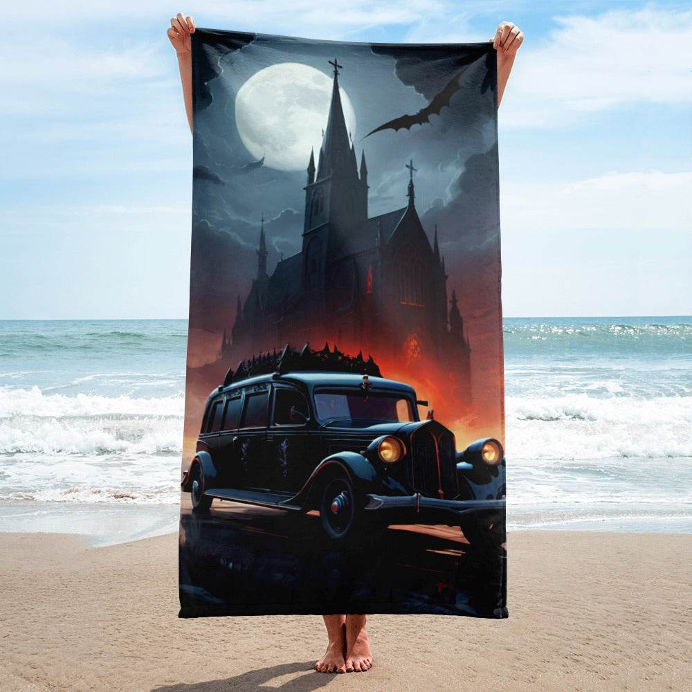 Gothic Church and Hearse Towel - 