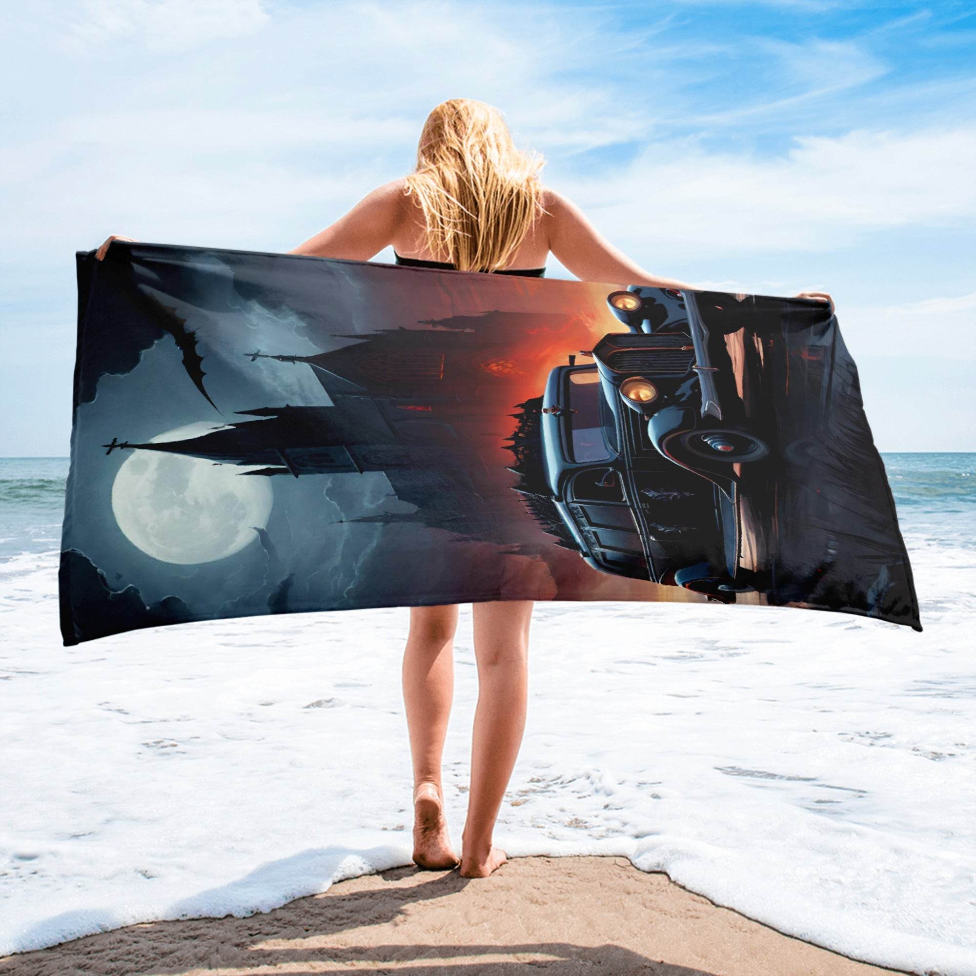 Gothic Church and Hearse Towel - 