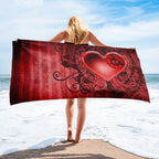 Gothic Skull and Heart Towel - 