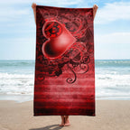 Gothic Skull and Heart Towel - 