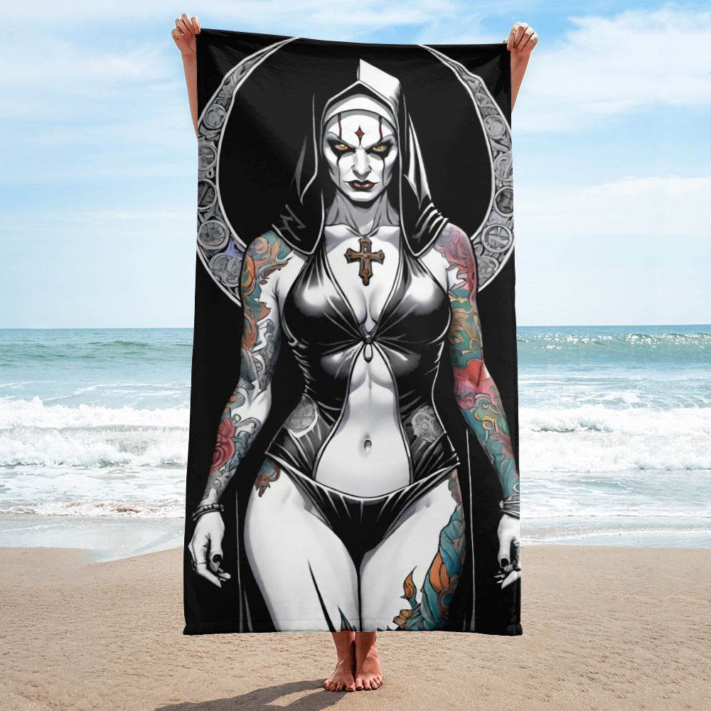 Gothic Sexy Evil Nun 1 Towel - 