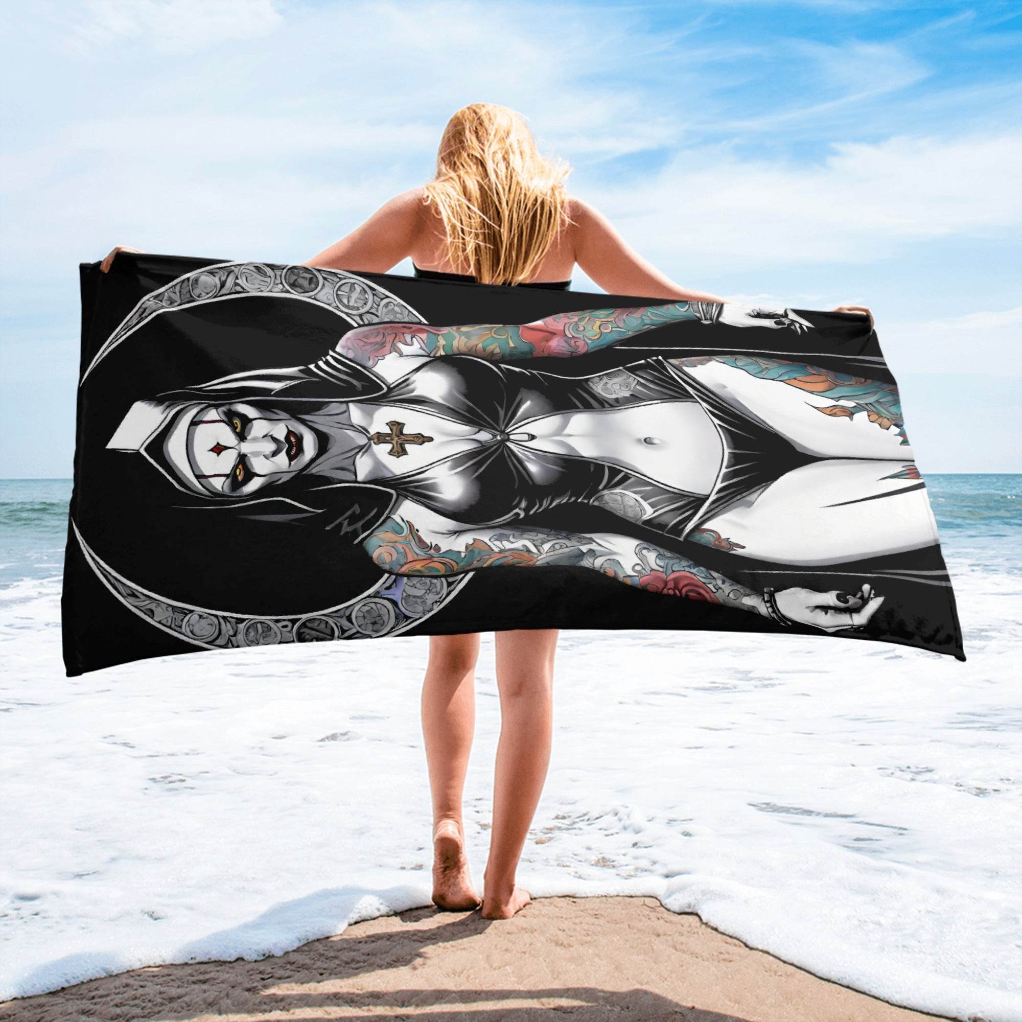 Gothic Sexy Evil Nun 1 Towel - 