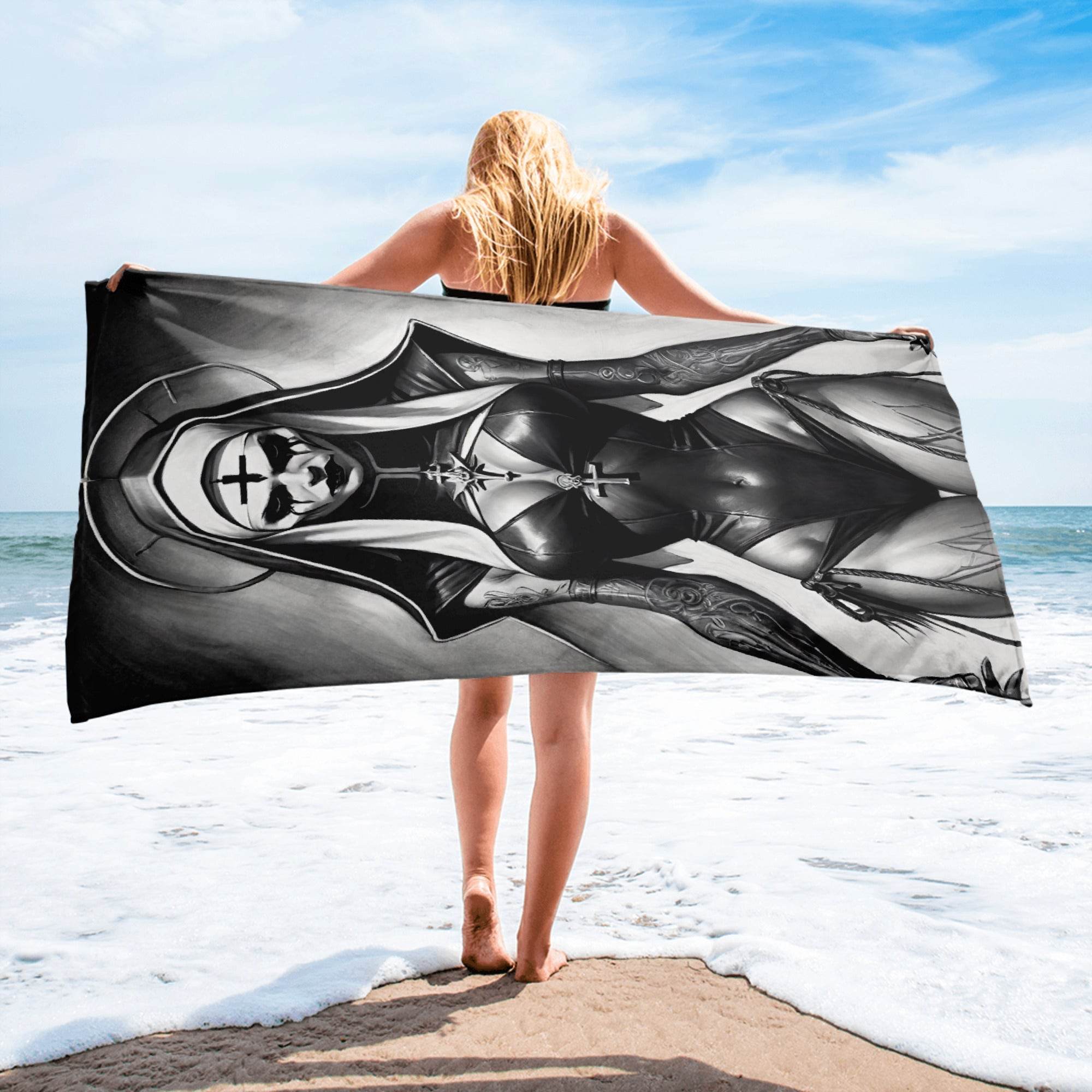 Gothic Sexy Evil Nun 3 Towel - 