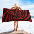 Black and Red Spiral Towel - 