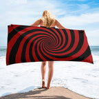 Black and Red Spiral Towel - 