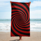 Black and Red Spiral Towel - 