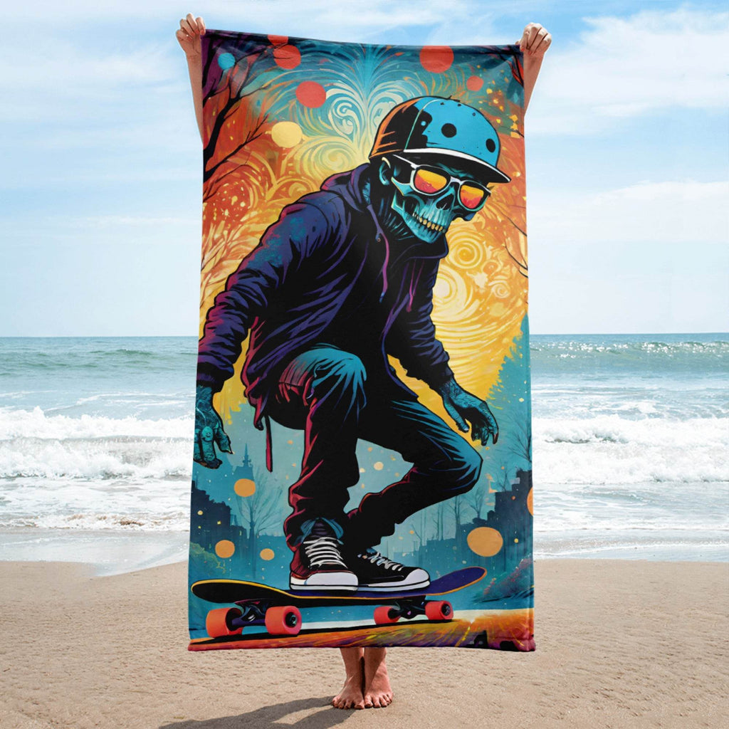 Colorful Skeleton Skater Towel - 