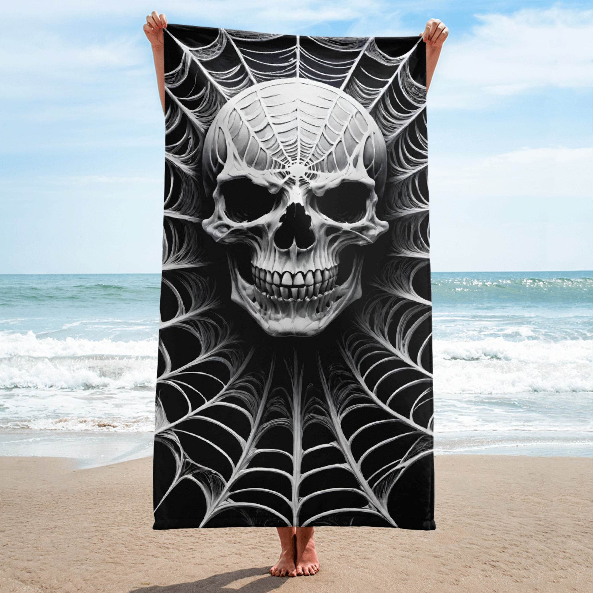 Spider Web Skull Towel - 