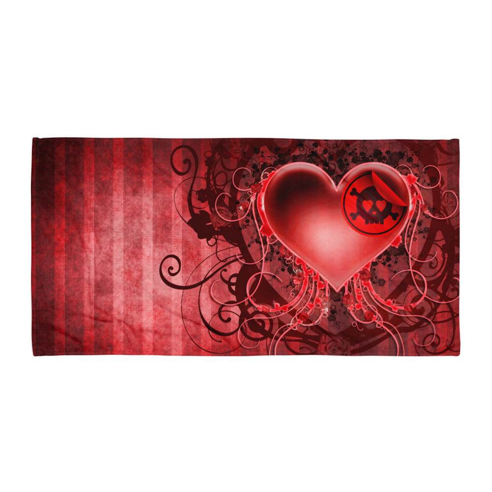 Gothic Skull and Heart Towel - 