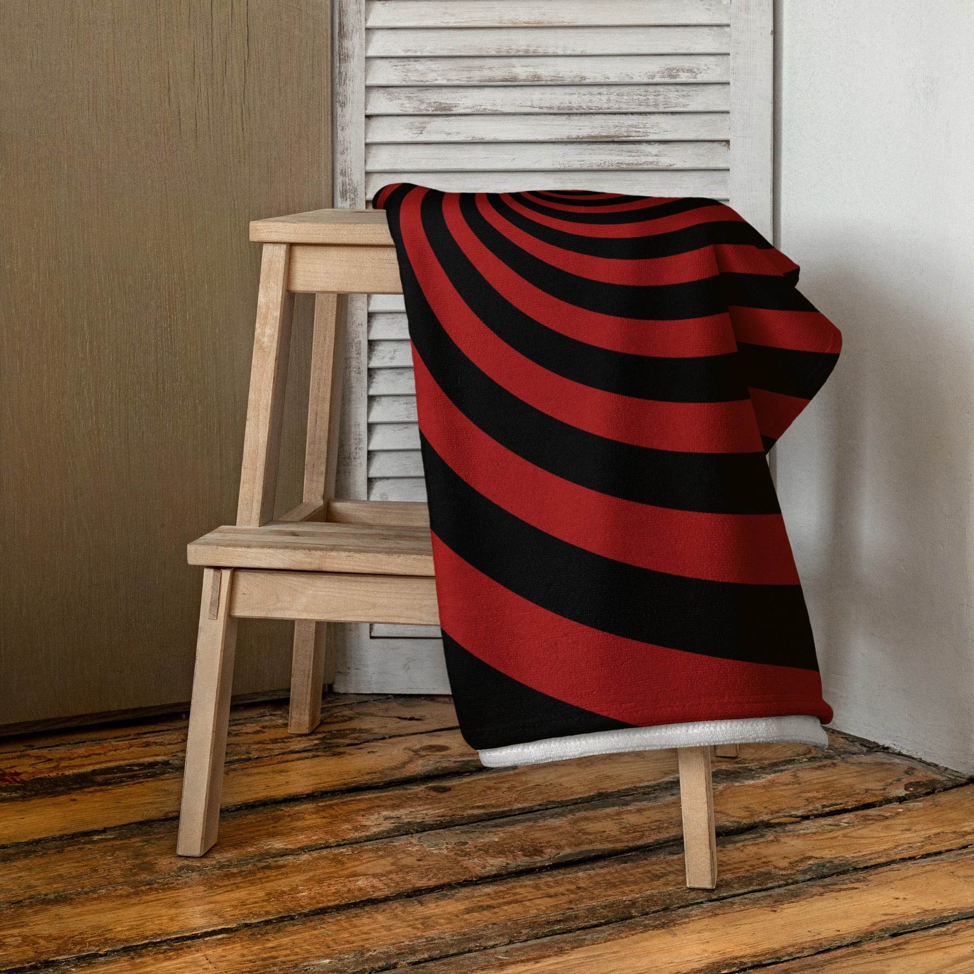 Black and Red Spiral Towel - 