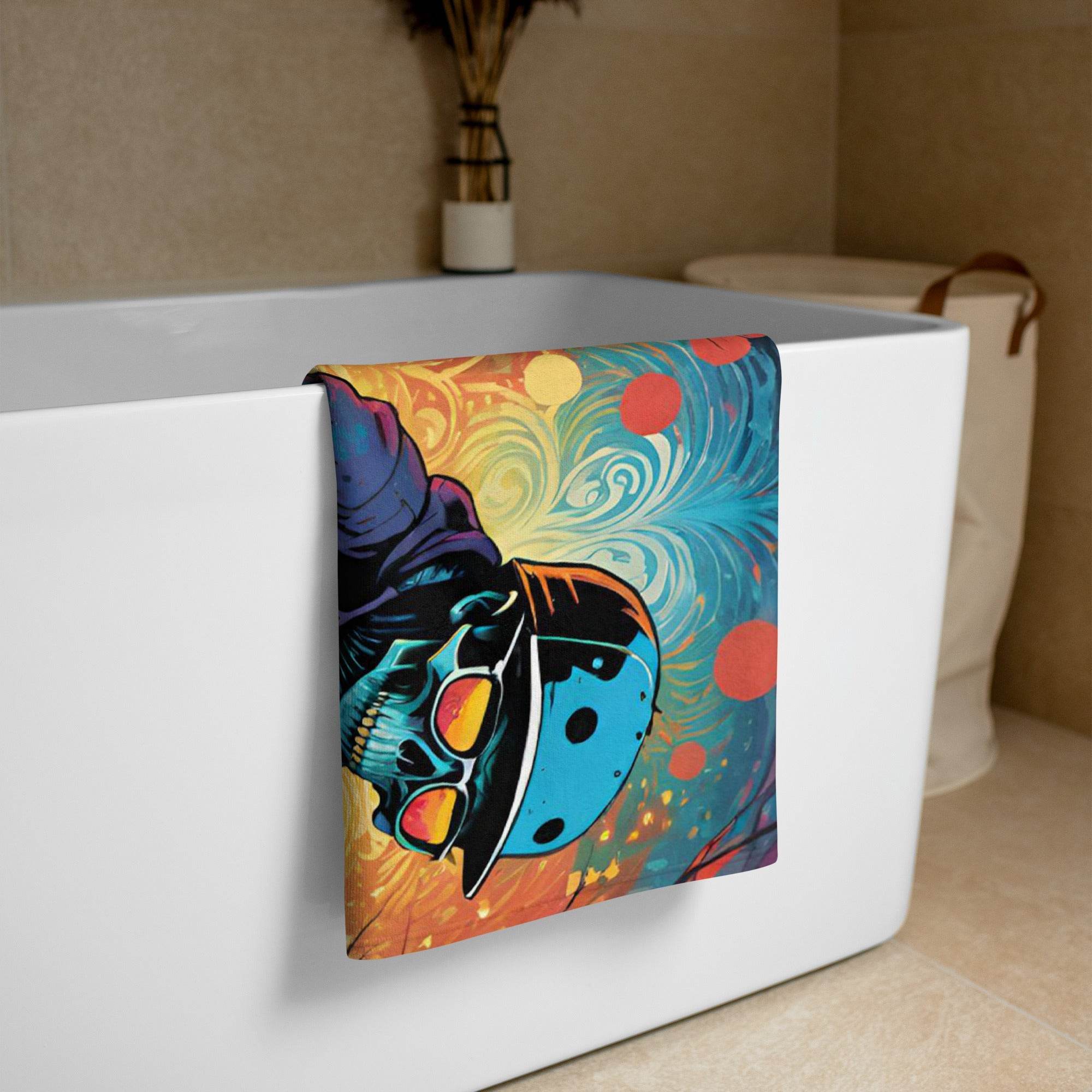 Colorful Skeleton Skater Towel - 