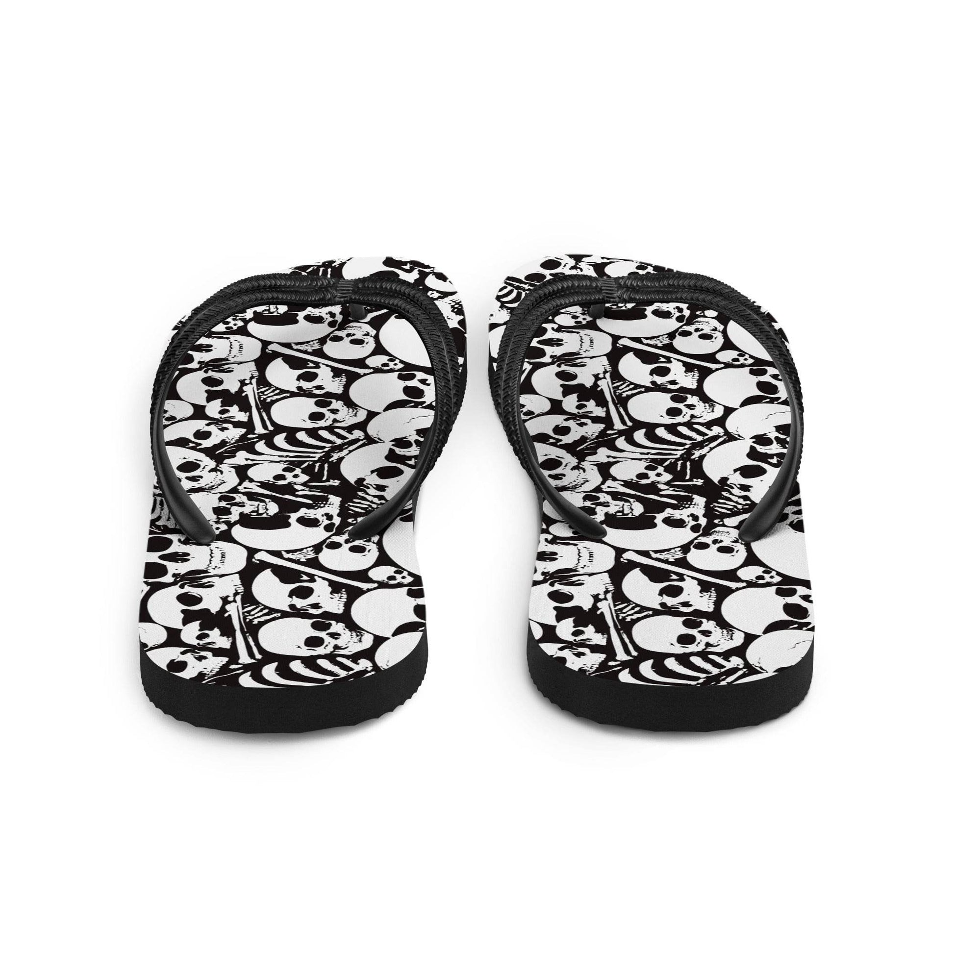 Skulls and Bones Ossuary Gothic Flip Flops - S